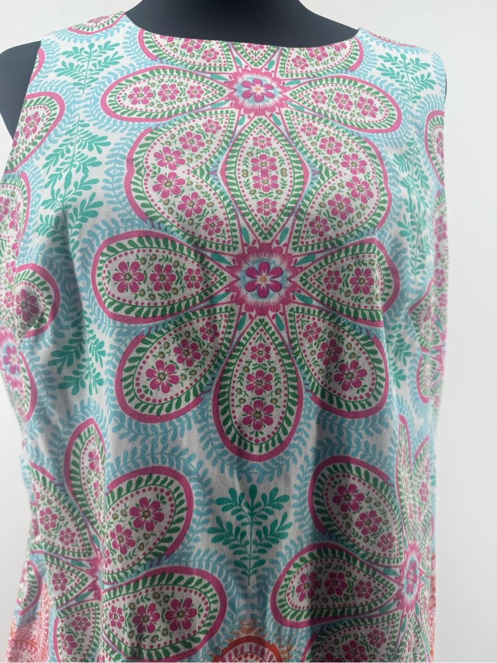 London Times Mint Floral sleeveless Paisley Shift Dress size 14 - Picture 4 of 6